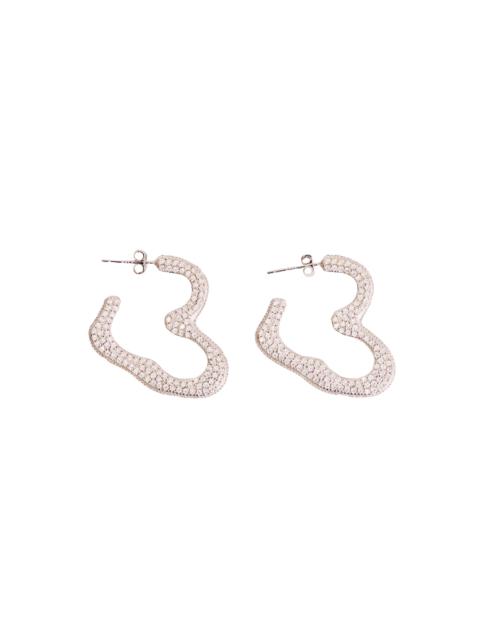 CRYSTAL CLEAR RHINESTONE HEART EARRINGS