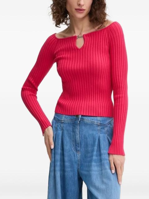 logo-lettering ribbed jumper