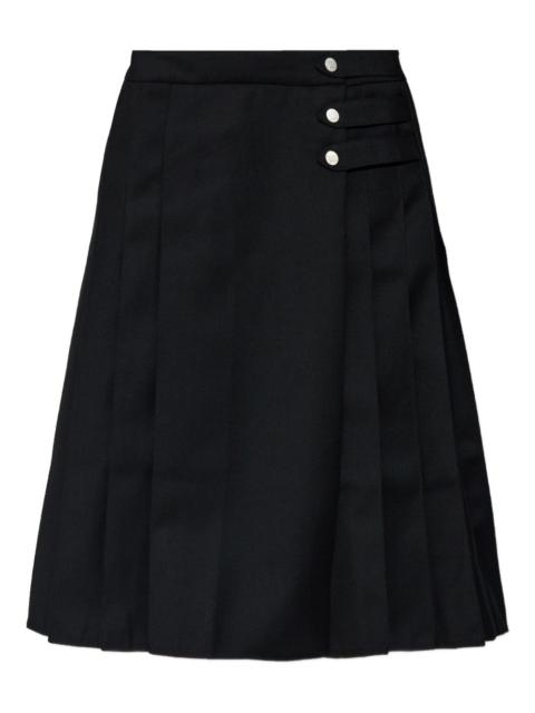 buttoned pleated skirt