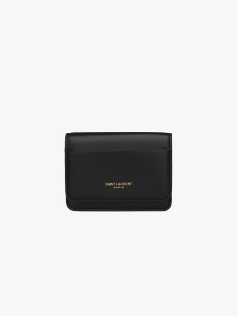 SAINT LAURENT PARIS BUSINESS CARD CASE IN SMOOTH LEATHER