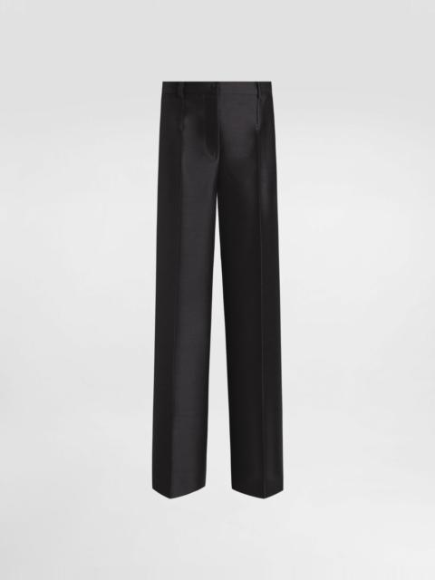 Wool and silk faille trousers