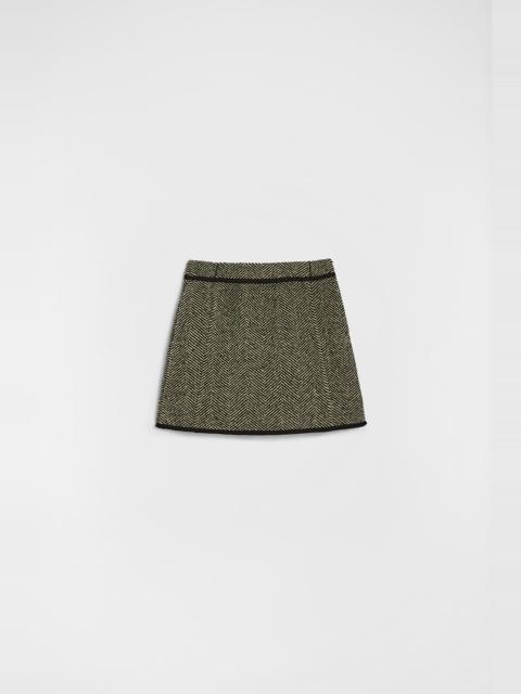 Wool Tweed Mini Skirt