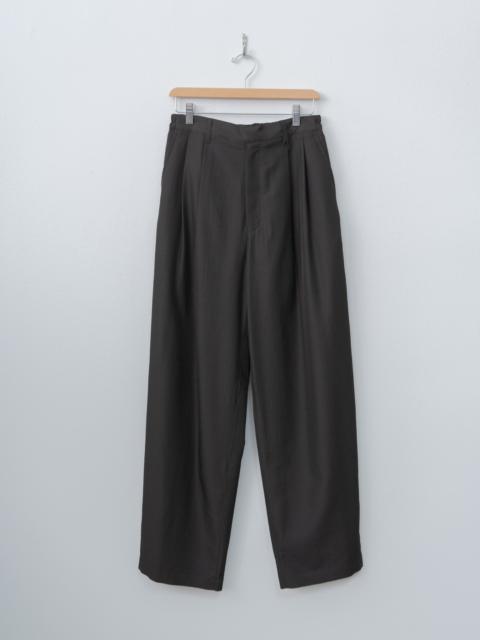 Wool Silk Wide Easy Trousers - Dark Charcoal