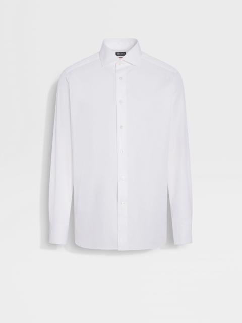 WHITE MICRO-STRIPED CENTOVENTIMILA COTTON SHIRT
