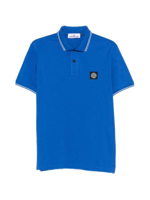 logo-patch piped polo shirt