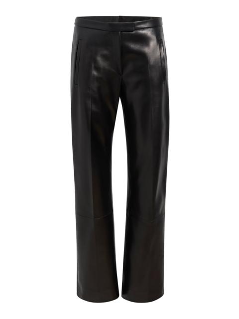 Miles Plongé Leather Straight-Leg Pants black