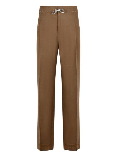 drawstring-waist pleated pants