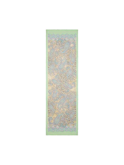 paisley animal-motif silk scarf