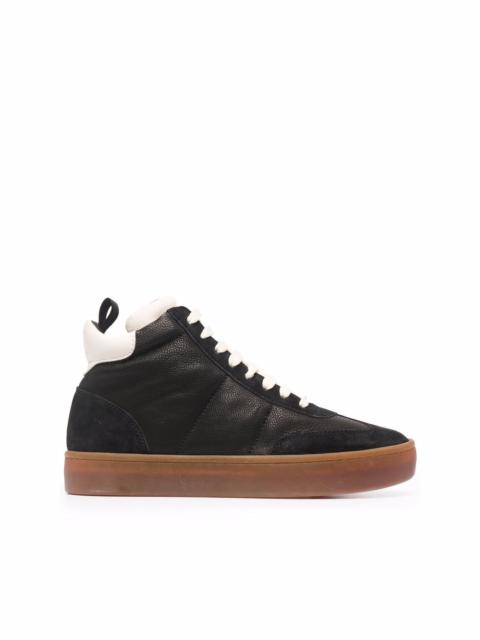 Kombined high-top leather sneakers