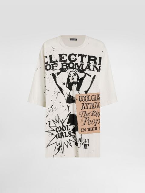 Oversized jersey t-shirt with print