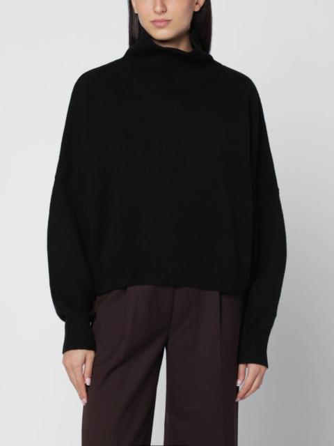 Black wool and cashmere sweater