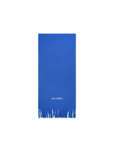 serif-logo fringe scarf