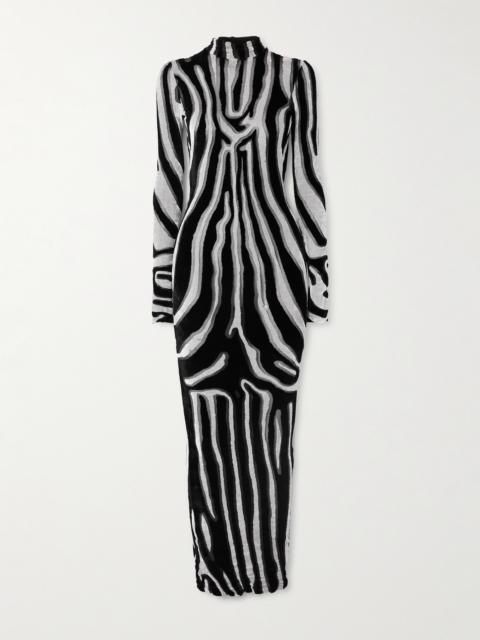 Zebra-print Jersey Midi Dress
