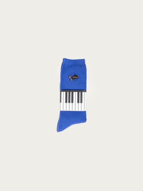 84 Yarns PIANO Embroidery Socks - Blue