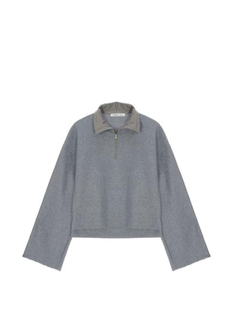 high-neck half-zip sweatshirt