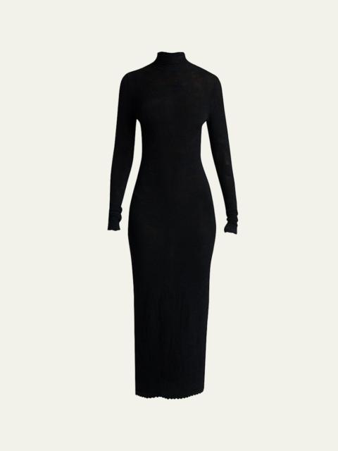 Fitted Open Back Floral Knit Dress