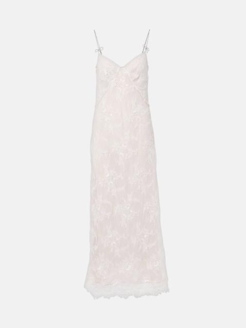 Rebrode embellished lace maxi dress