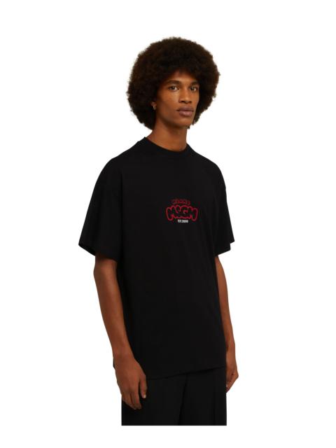 Cotton crewneck t-shirt with logo and "cocktail" graphic in collaboration with Burro Studio