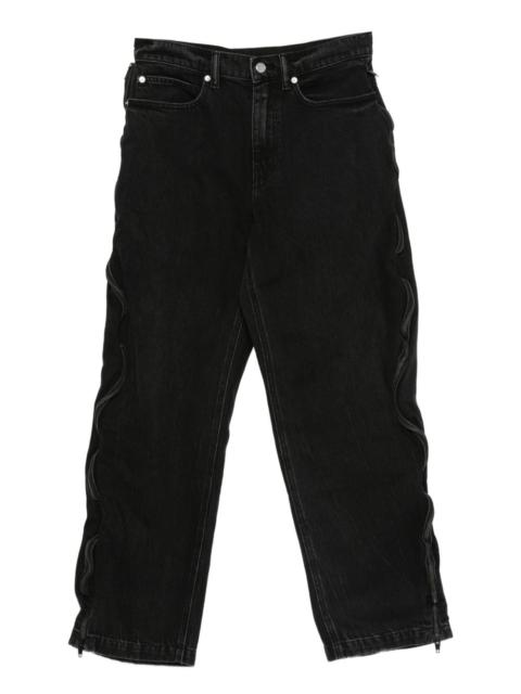 zip-detail faded jeans