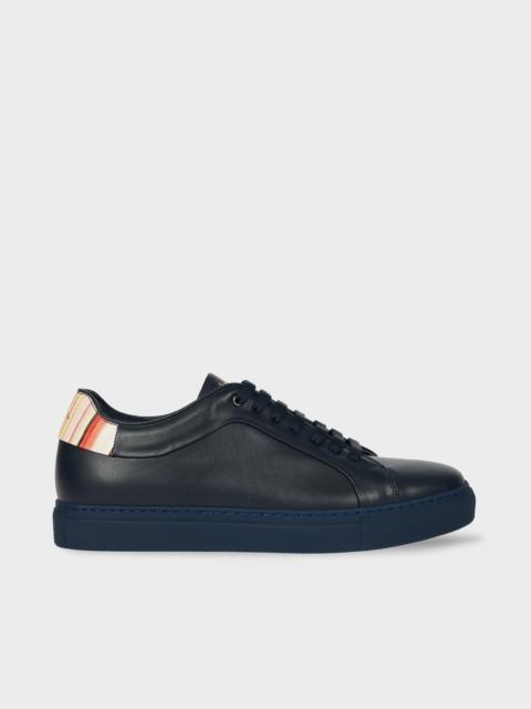 Navy 'Basso' Trainers with Stripe Trim