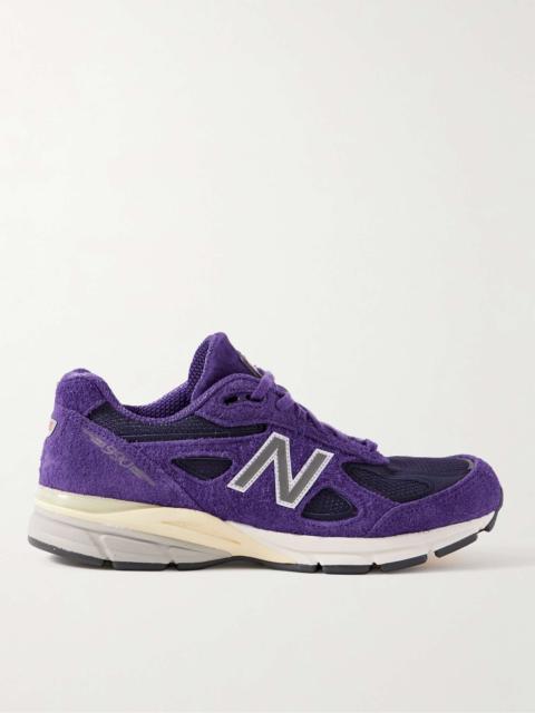 990v4 Rubber-Trimmed Mesh and Suede Sneakers