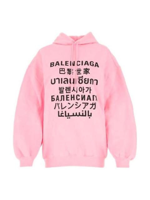 (WMNS) Balenciaga SS21 Printing Hoodie Pink 641529TJVI61401