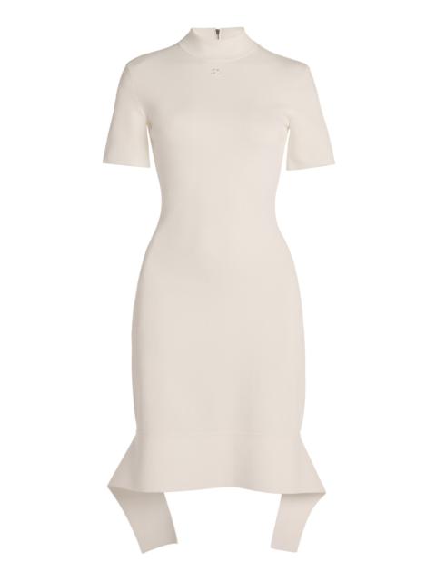 Scuba-Crepe Knit Mini Dress white