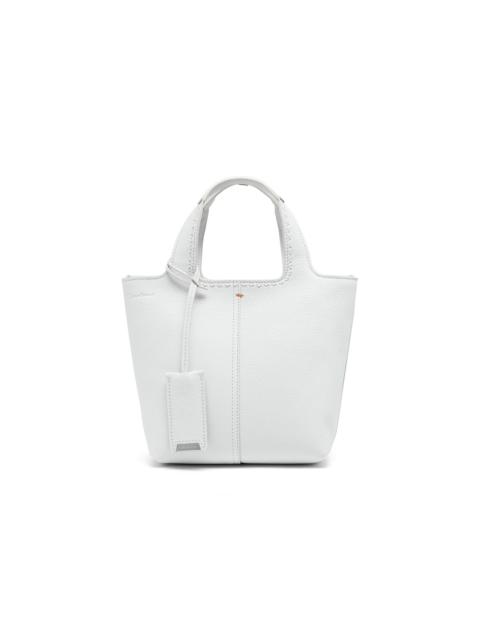 White tumbled leather handbag