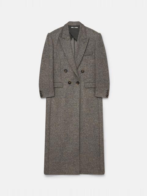 Double Breasted Tweed Long Coat
