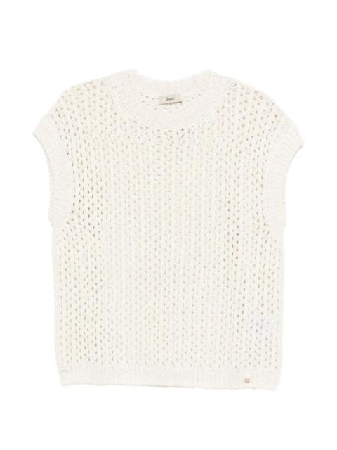 open-stitch knitted top