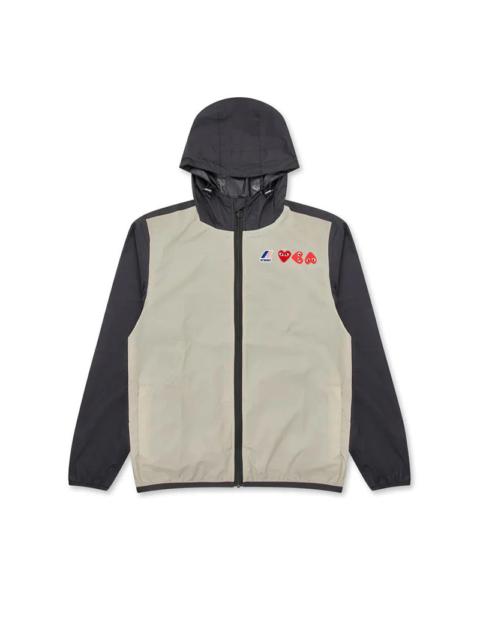 UNISEX K-WAY DOUBLE COLOURS CAGOULE - BEIGE/BLACK