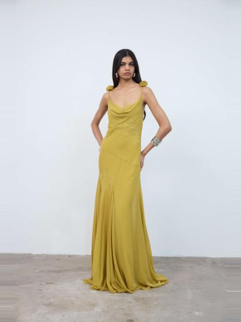 DIA MAXI DRESS IN YELLOW SILK CHIFFON
