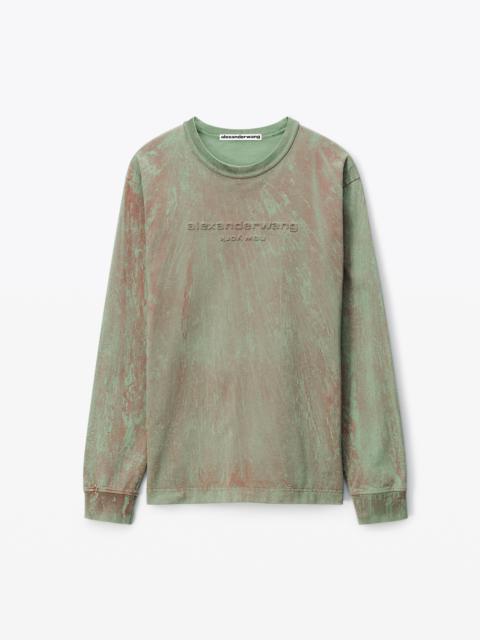 Alexander Wang PLASTER DYED LONG SLEEVE IN COMPACT JERSEY | REVERSIBLE