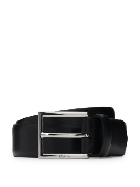 DRESSLETIC LEATHER BELT WITH CONCEALED ELASTICATED SECTION