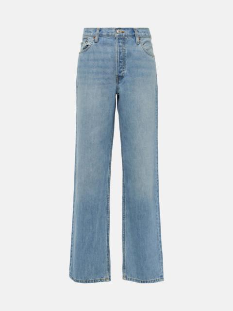 Mid-rise straight jeans