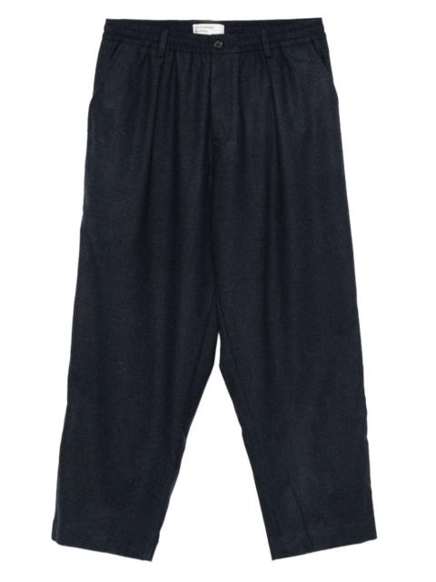 pleated-front tapered trousers