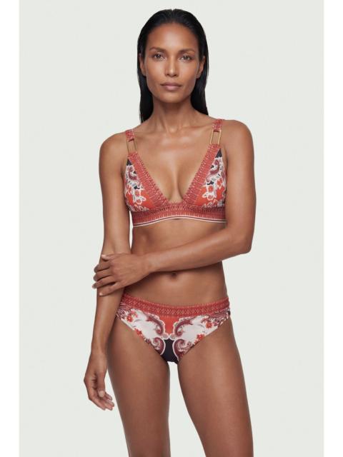 Scarf Mirrored Print Plunge Bikini Top