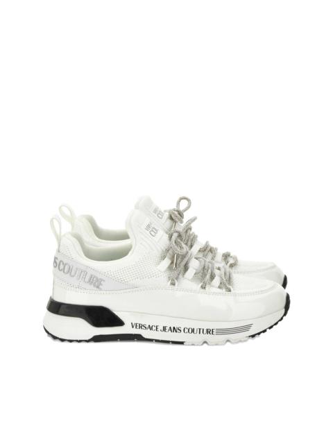 mesh-panel lace-up trainers