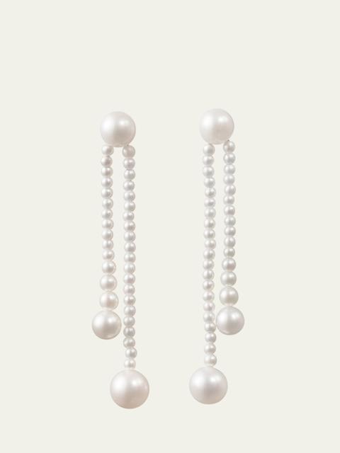 Grand Ruban de Perle 2-Strand Long Drop Earrings