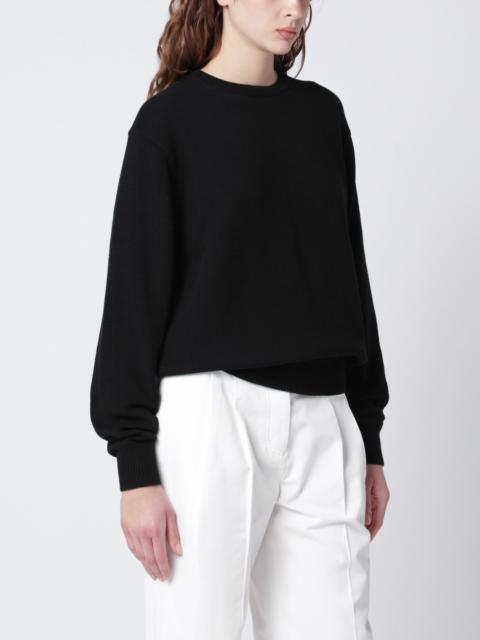 Black cotton crew neck jumper