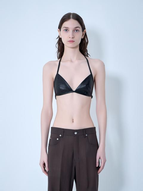 Leather Triangle Bikini Top