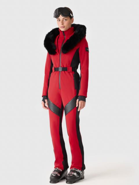 ELLE-ZR Bonded Fleece Ski Suit With Removable Fur-Trimmed Hood