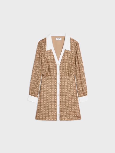 mini shirt dress in silk twill