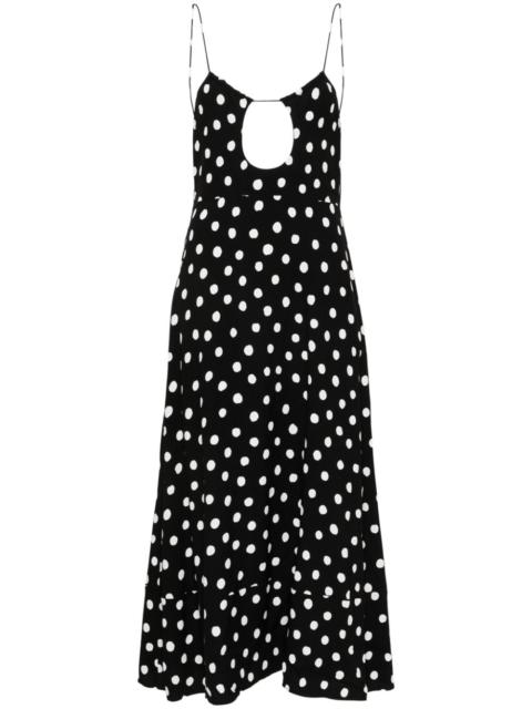 polka-dot cut-out dress