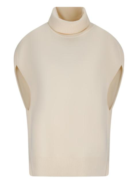 double-knit roll-neck cape