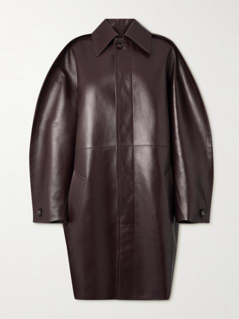 Paneled Leather Coat