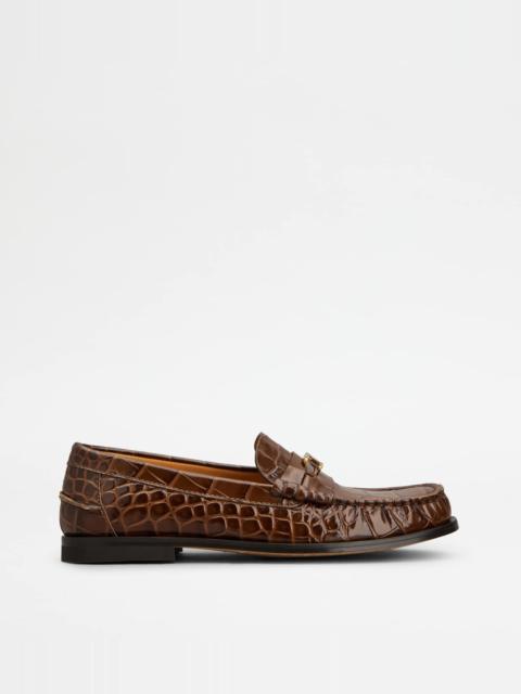 LOAFERS IN LEATHER - BROWN