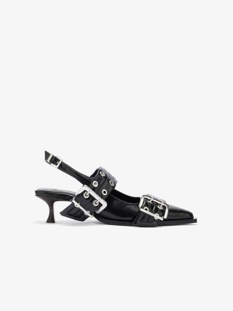 FEMININE BUCKLE HEELS IN BLACK