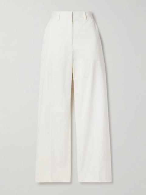 Organic Cotton-blend Twill Straight-leg Pants