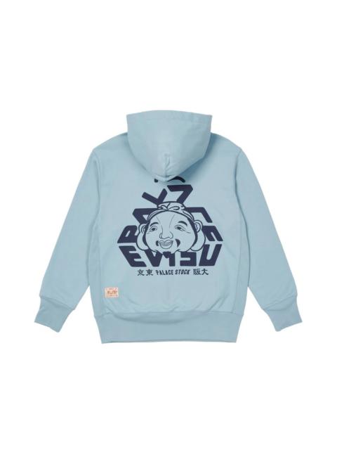 Palace x Evisu Tri-Godhead Hood Dusty Blue